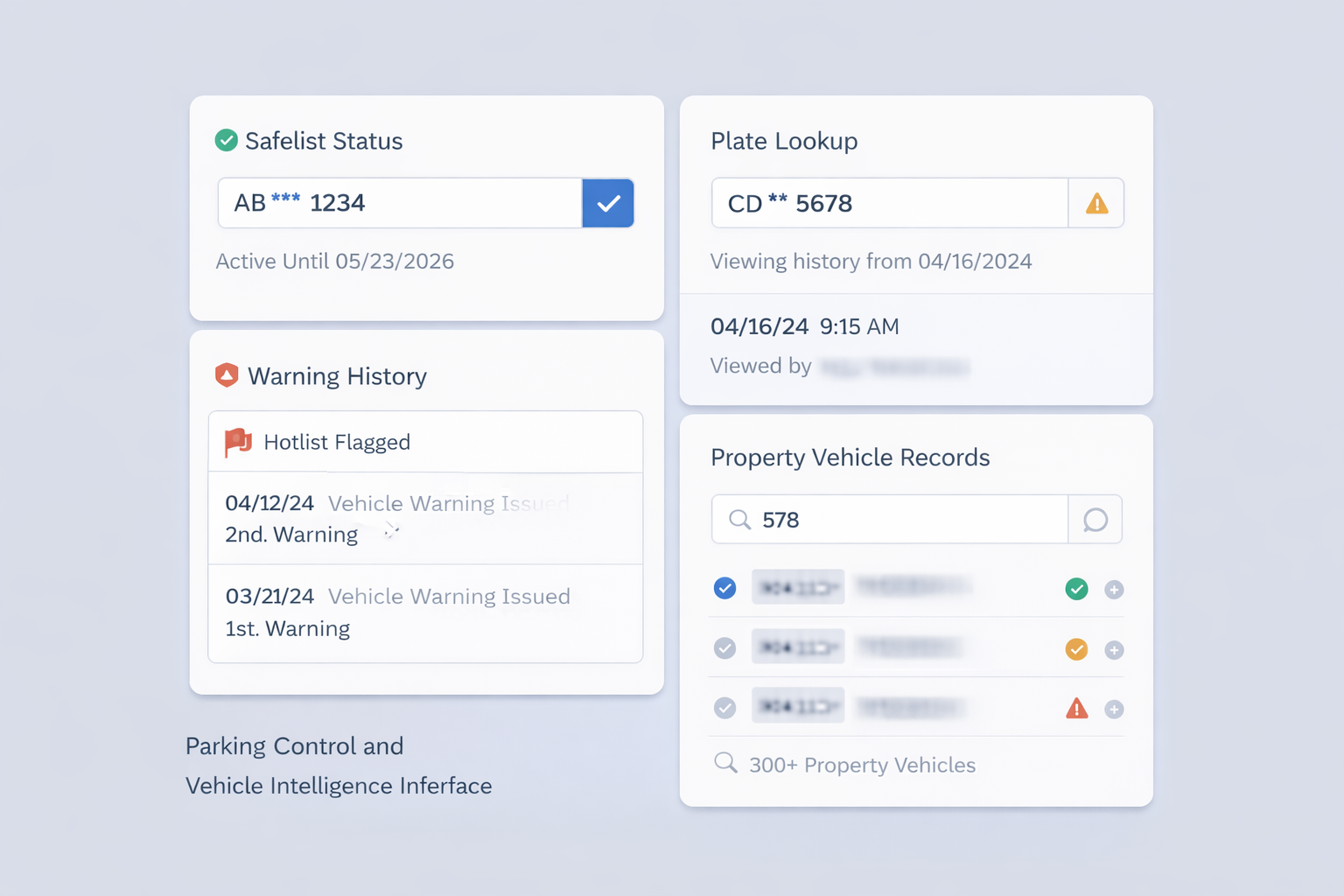 Parking control intelligence portal companion